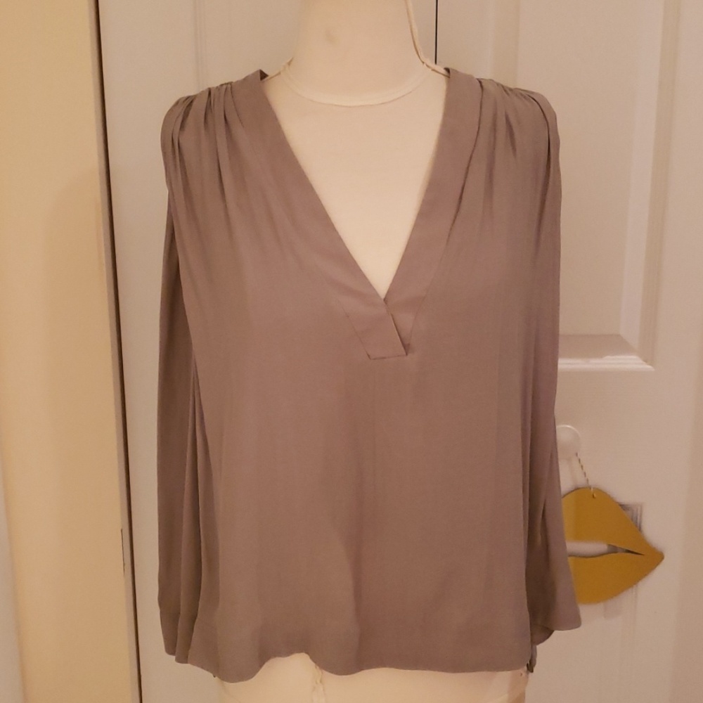 Free People Pale Green Short Sleeve Blouse